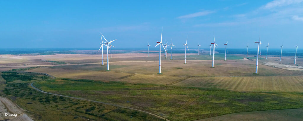 Viel öffentliches Geld für neue Geschäftsfelder. Der Windpark Forst-Briesnig II als Großprojekt der Gigawatt Factory. Foto: Leag