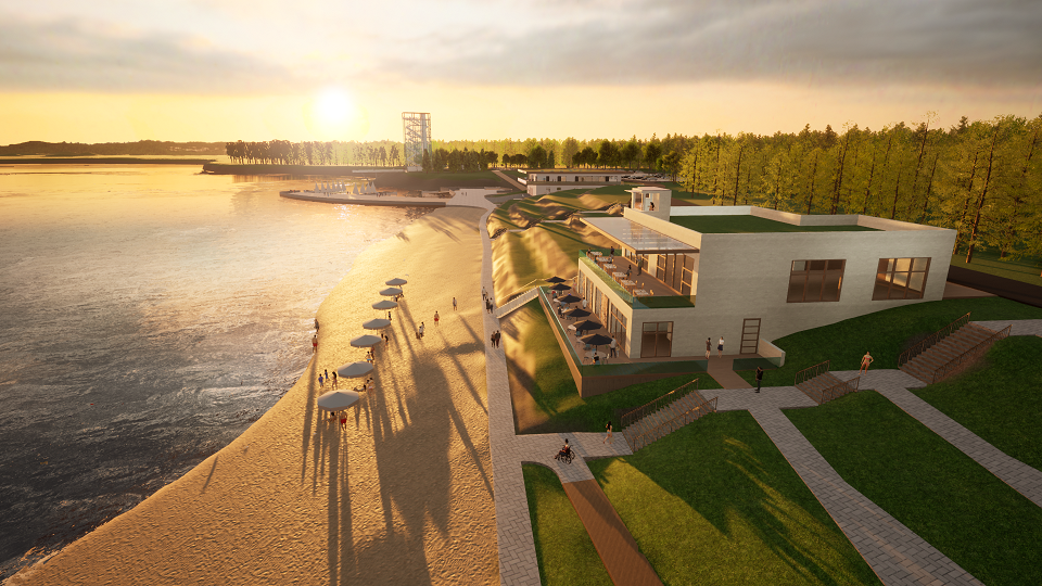 Die größte der vom Kohleabbau kernbetroffenen Städte der Lausitz sieht in diesem kleinen Urlaubsparadies am Bergbaugewässer ein unerlässliches Stück weicher Infrastruktur. Bild: Stadt Hoyerswerda 